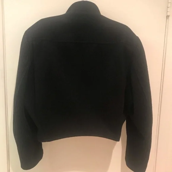 BlACK WOOL MOTORCYCLE JACKET: STEPHEN SPROUSE MUSEUM PIECE SIZE M - Picture 9 of 14